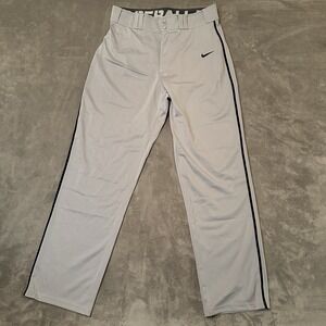 Nike Dri-Fi Baseball Pants Logo Mens Size Medium Gray with  Black Stripe